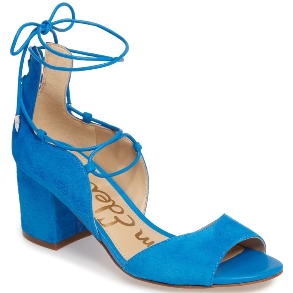 Beautiful Blue Suede Sam Edelman Sandals - Picture 2 of 4